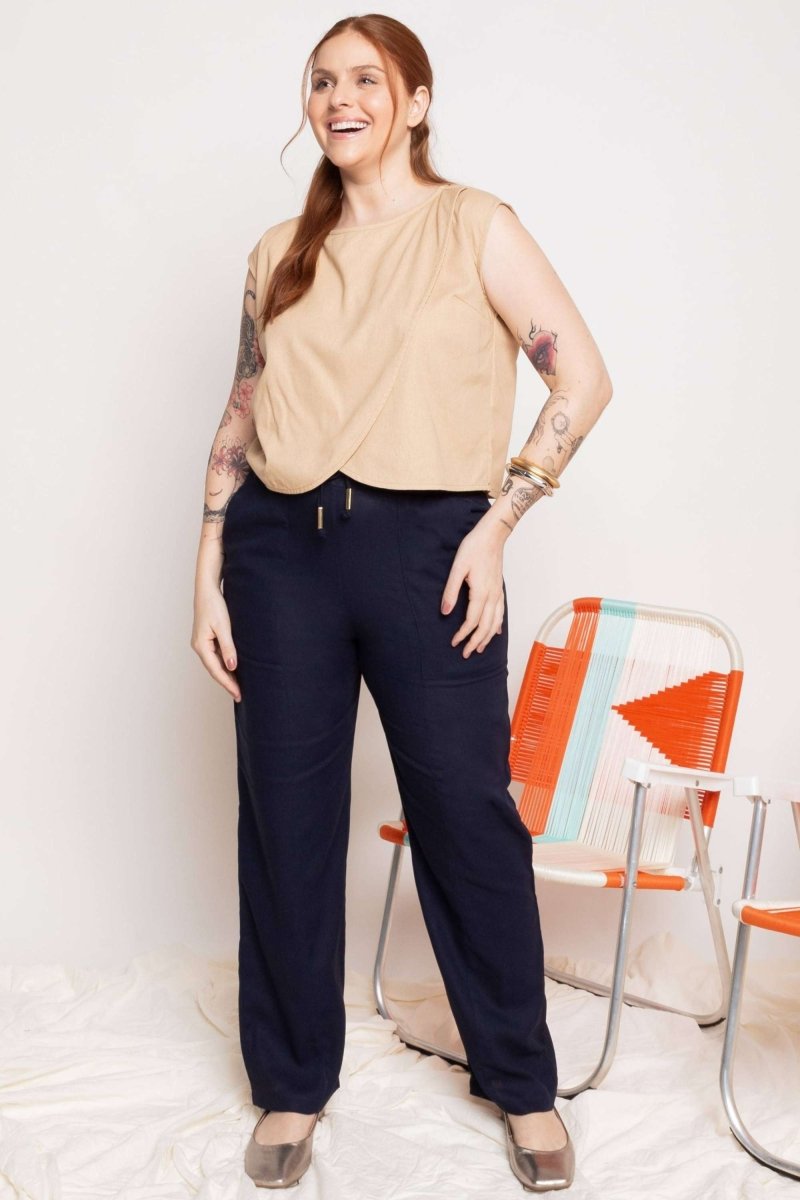 Blusa Feminina de Linho Pétala - Capuccino - Uhnika