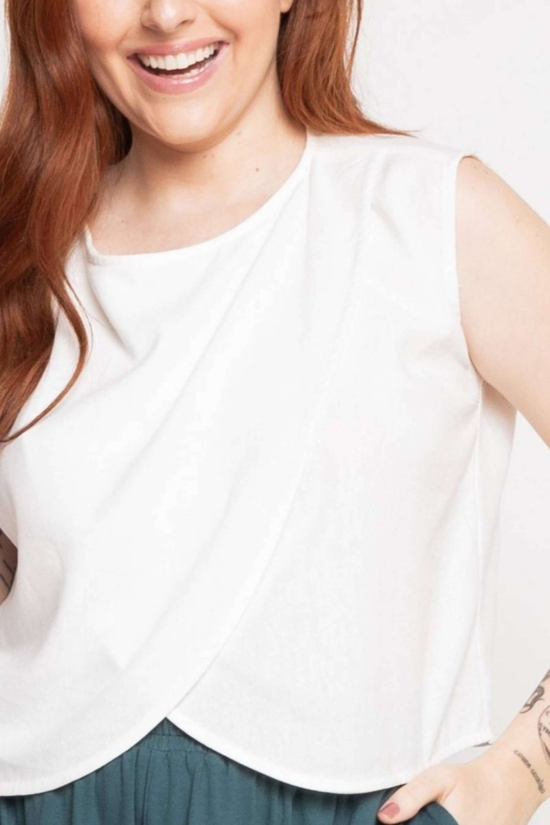 Blusa Feminina de Linho Pétala - Off White - Uhnika
