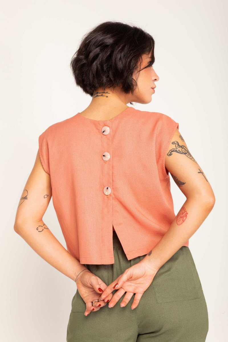 Blusa de Linho com Botões