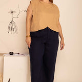 Blusa Feminina de Linho Pétala - Capuccino - Uhnika