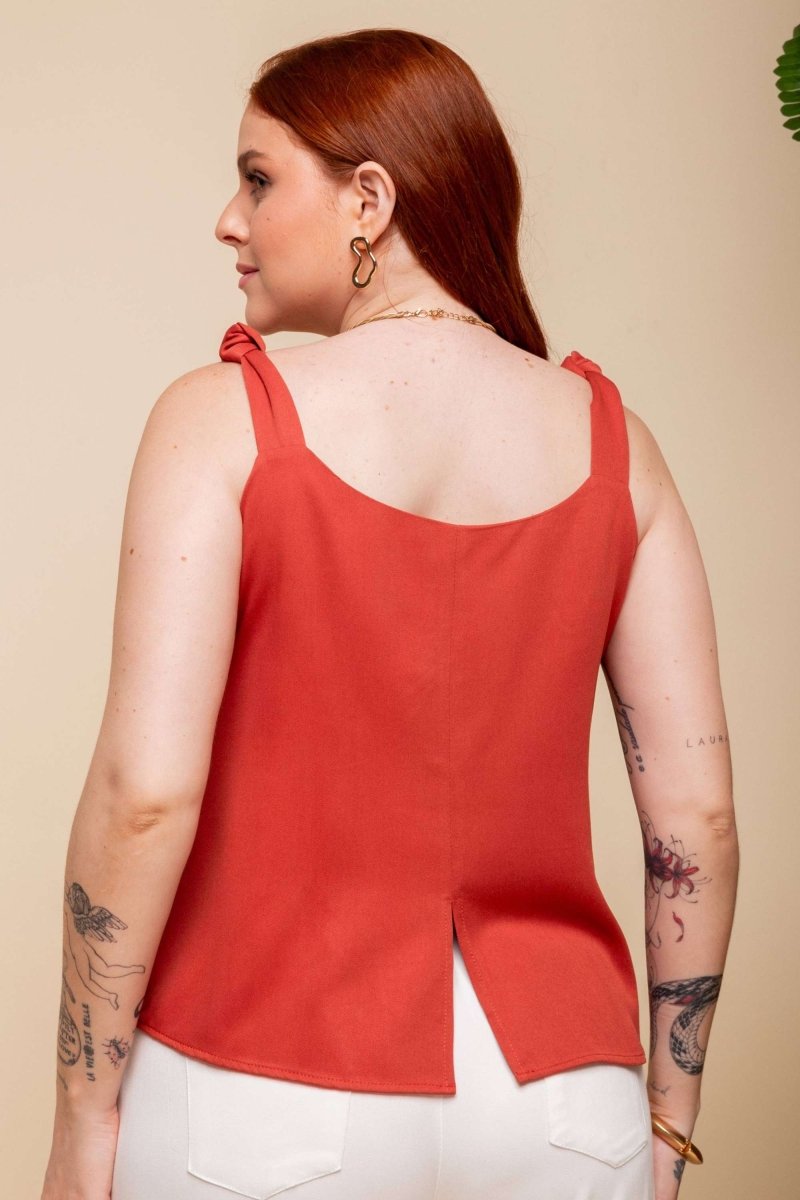 Regata de Viscose Premium com Nó - Terracota - Uhnika