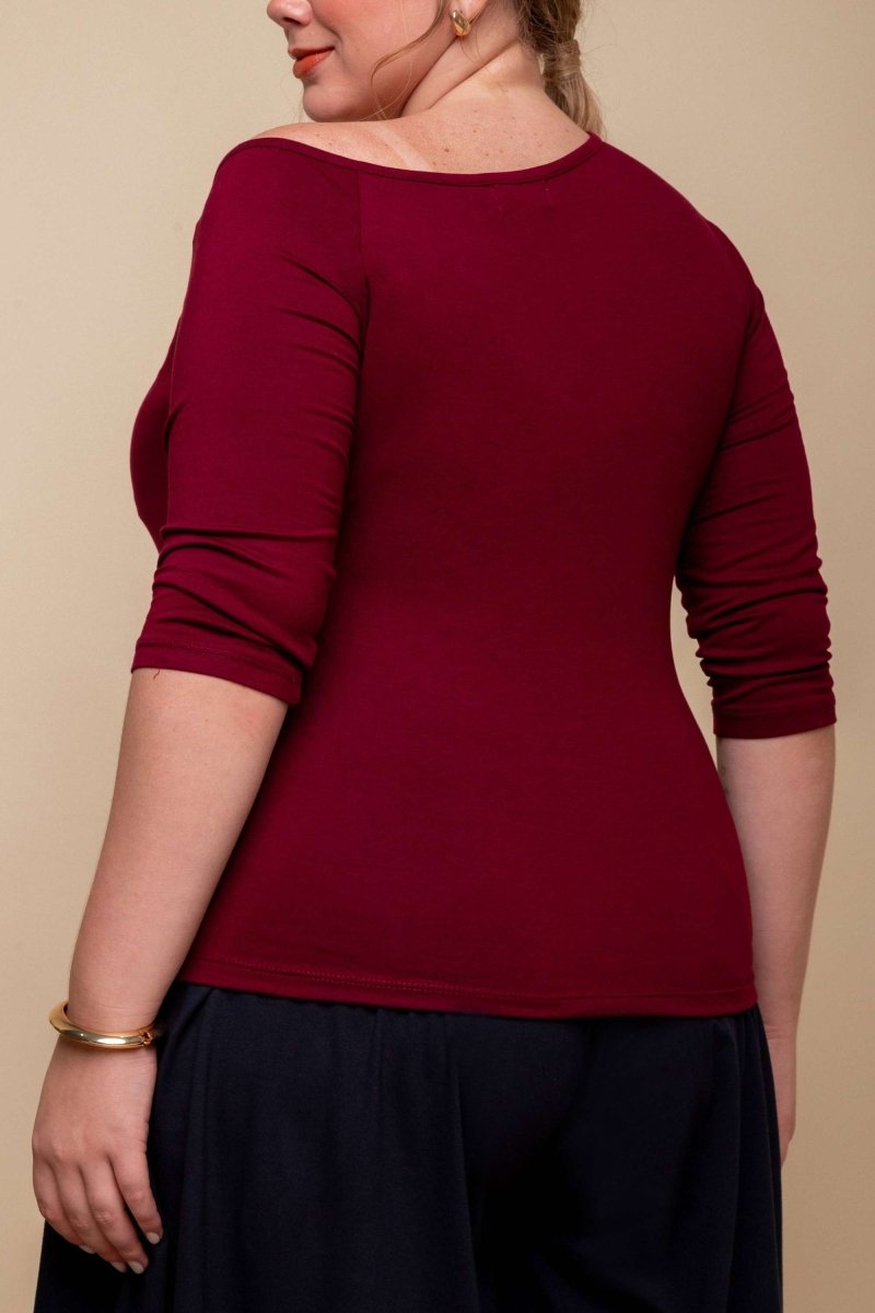 Blusa de Viscose Premium Manga 3/4 - Marsala - Uhnika