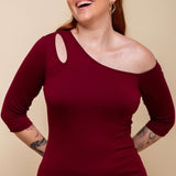 Blusa de Viscose Premium Manga 3/4 - Marsala - Uhnika