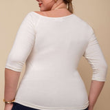 Blusa de Viscose Premium Manga 3/4 - Off White - Uhnika