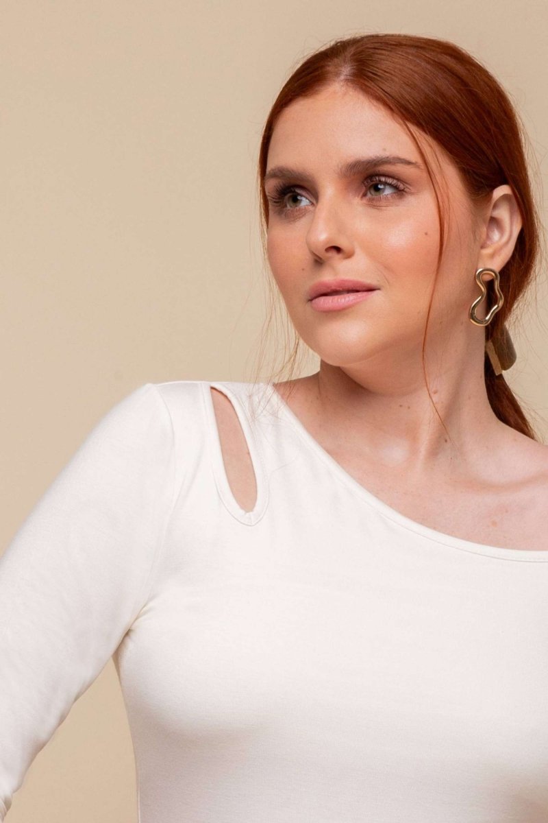 Blusa de Viscose Premium Manga 3/4 - Off White - Uhnika