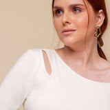 Blusa de Viscose Premium Manga 3/4 - Off White - Uhnika