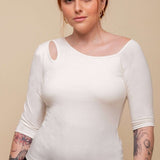 Blusa de Viscose Premium Manga 3/4 - Off White - Uhnika