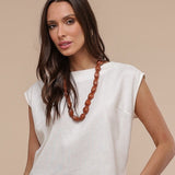 Blusa de Linho com Botões - Off White - Uhnika