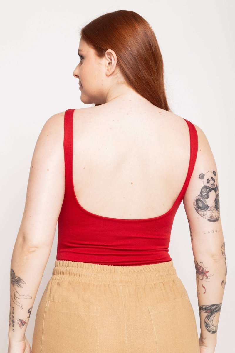 Body Decote Profundo Costas - Vermelho - Uhnika