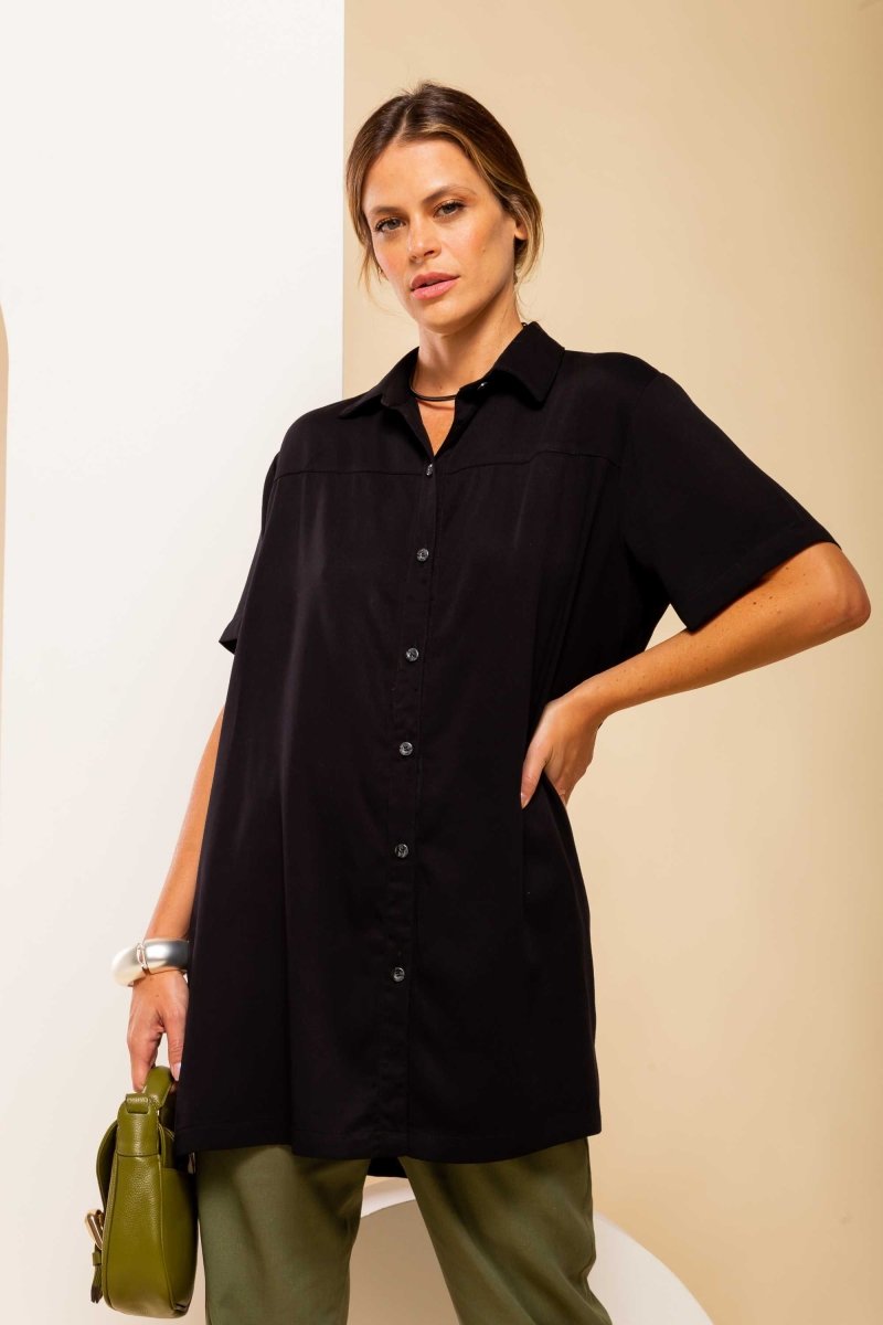 Camisa Oversized - Preto - Uhnika