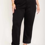 Calça Alfaiataria de Viscose com Friso Frontal - Preto - Uhnika