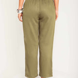 Calça Alfaiataria de Viscose com Friso Frontal - Verde - Uhnika