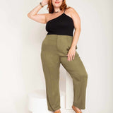Calça Alfaiataria de Viscose com Friso Frontal - Verde - Uhnika