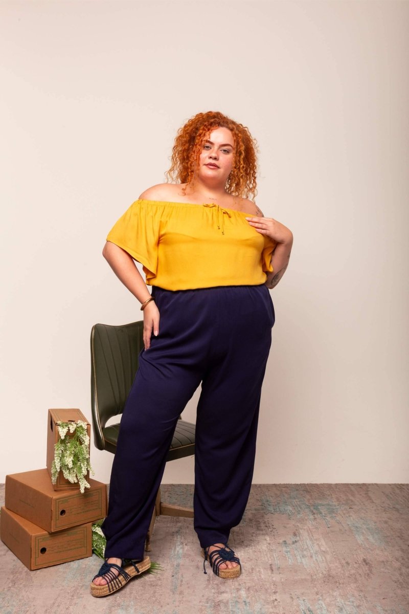 Calça de Viscose Jasmine - Azul Marinho - Uhnika