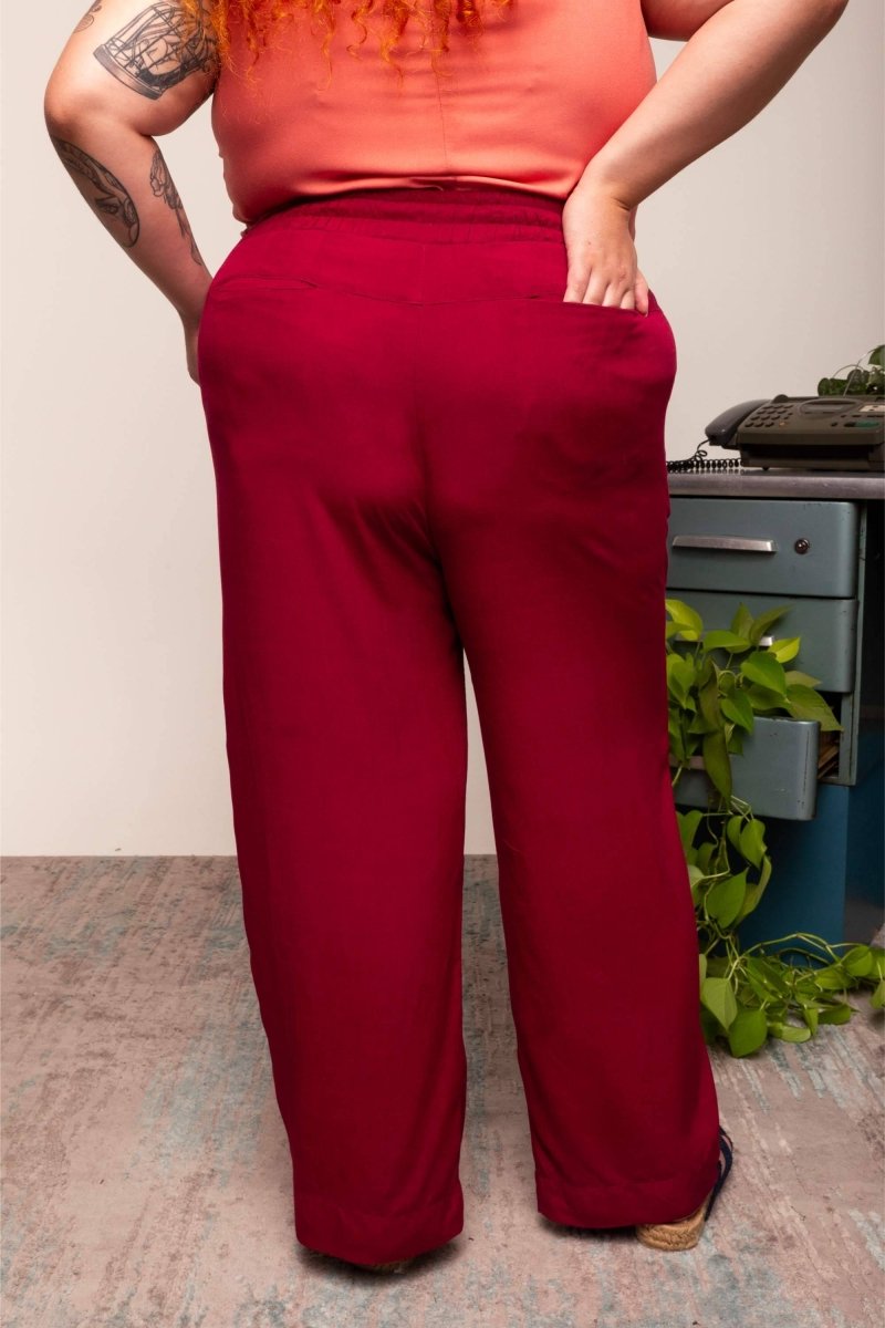 Calça Reta Office Cós em V - Marsala - Uhnika