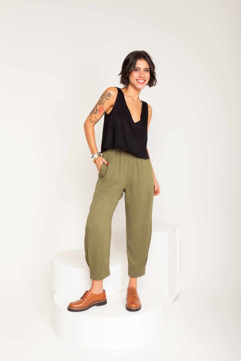 Calça de Viscose Jasmine - Verde - Uhnika