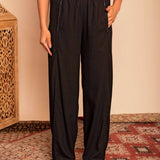 Calça Pantalona de Linho Feminina