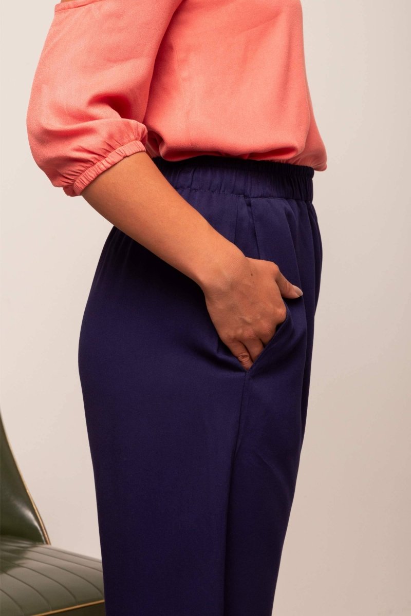 Calça de Viscose Jasmine - Azul Marinho - Uhnika