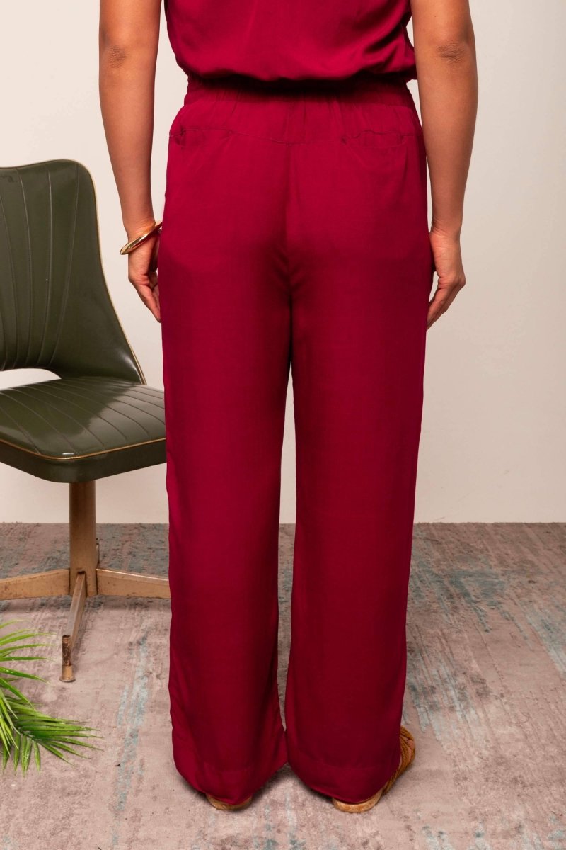 Calça Reta Office Cós em V - Marsala - Uhnika