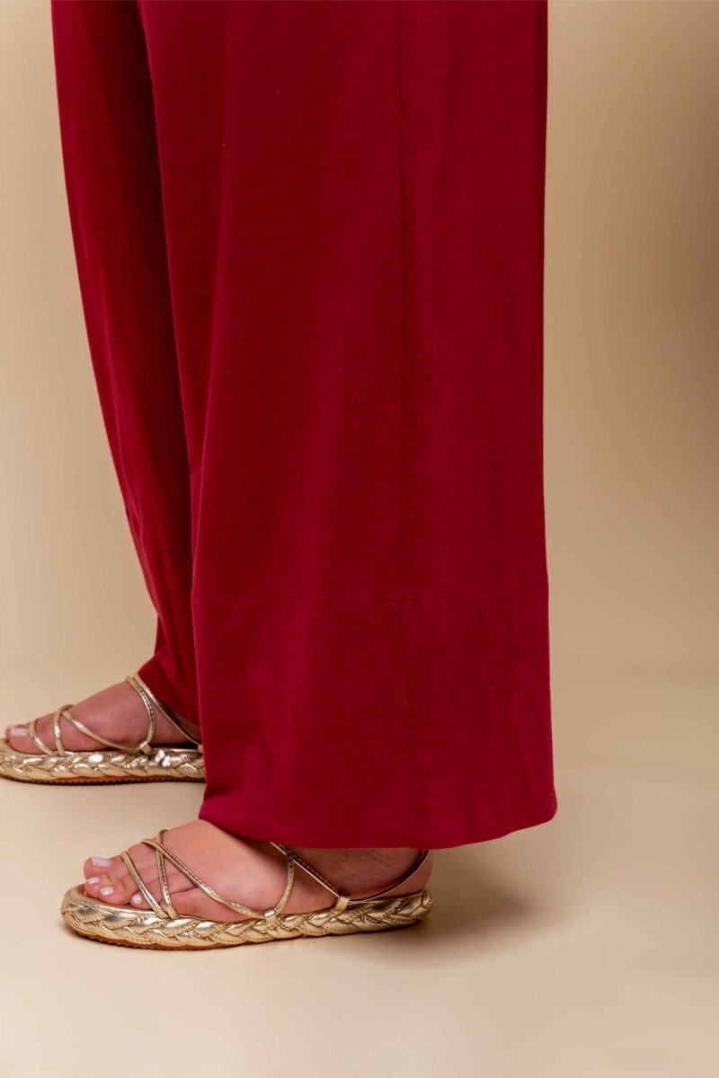 Calça Pantalona Barra Larga - Marsala - Uhnika