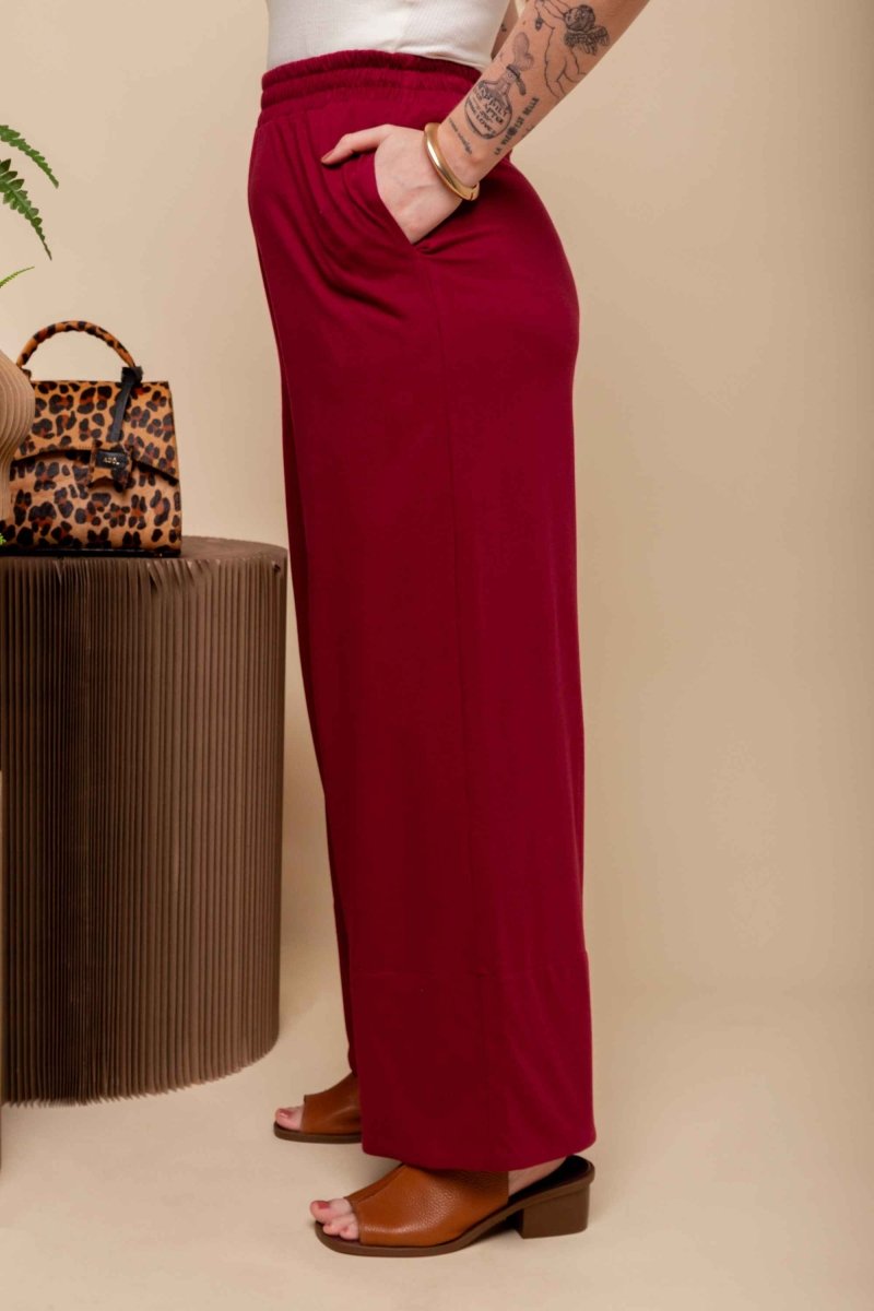 Calça Pantalona Barra Larga - Marsala - Uhnika