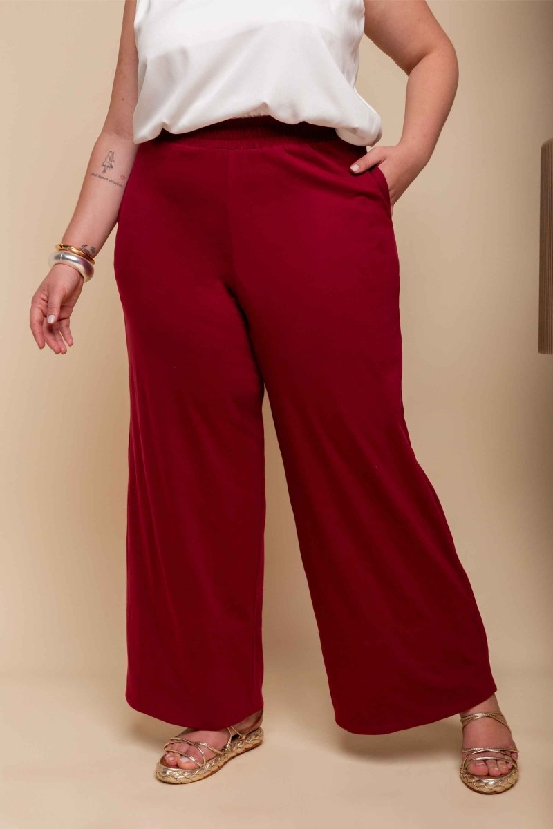 Calça Pantalona Barra Larga - Marsala - Uhnika