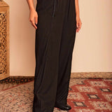 Calça Pantalona de Linho Feminina