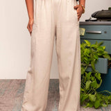 Calça Pantalona de Linho Feminina