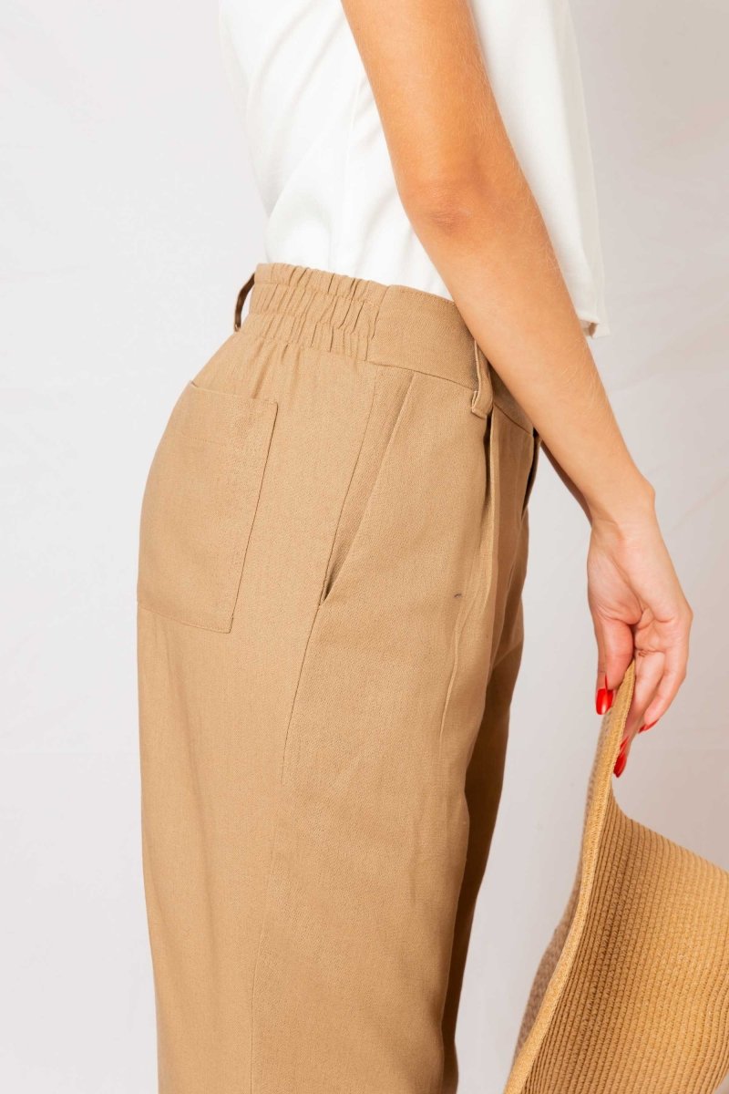 Calça Reta Alfaiataria Feminina - Capuccino - Uhnika