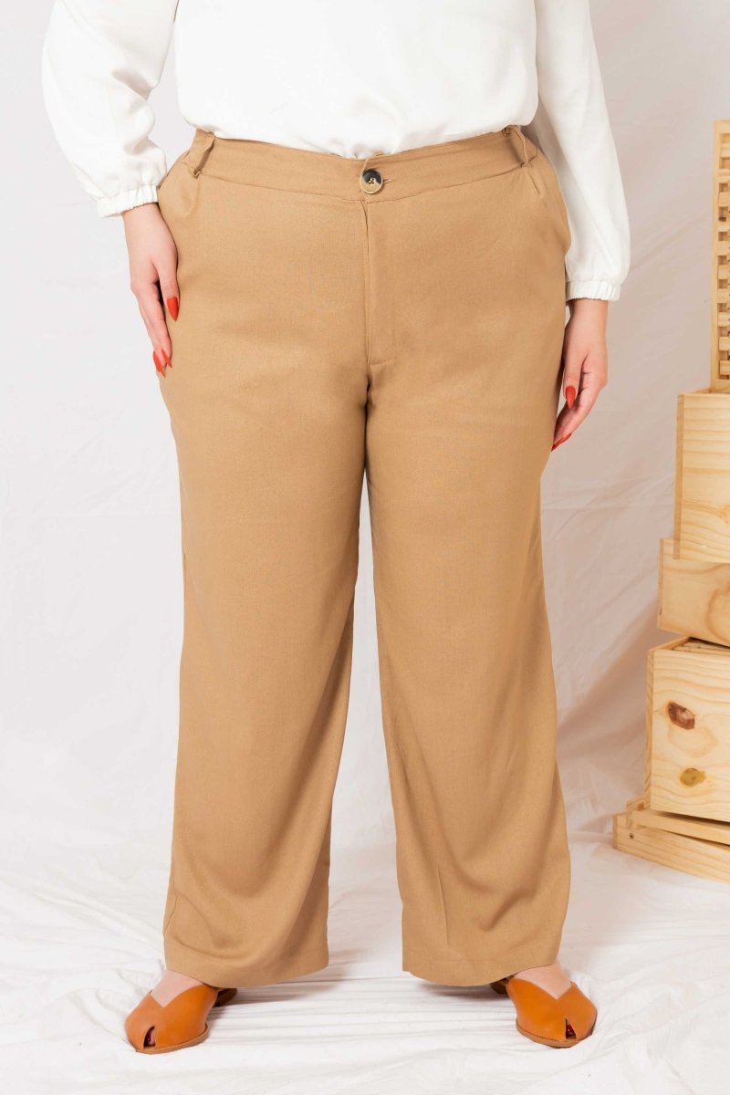 Calça Reta Alfaiataria Feminina - Capuccino - Uhnika