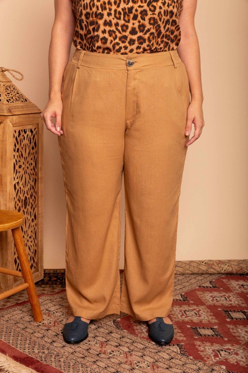 Calça Reta Alfaiataria Feminina - Capuccino - Uhnika