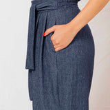 Calça Reta Moletinho - Azul - Uhnika