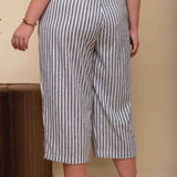 Calça Reta Moletinho - Azul Listrado - Uhnika