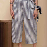 Calça Reta Moletinho - Azul Listrado - Uhnika