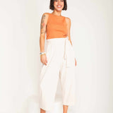 Calça Reta Moletinho - Off White - Uhnika