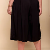 Calça Saia Alfaiataria com Botão - Preto - Uhnika