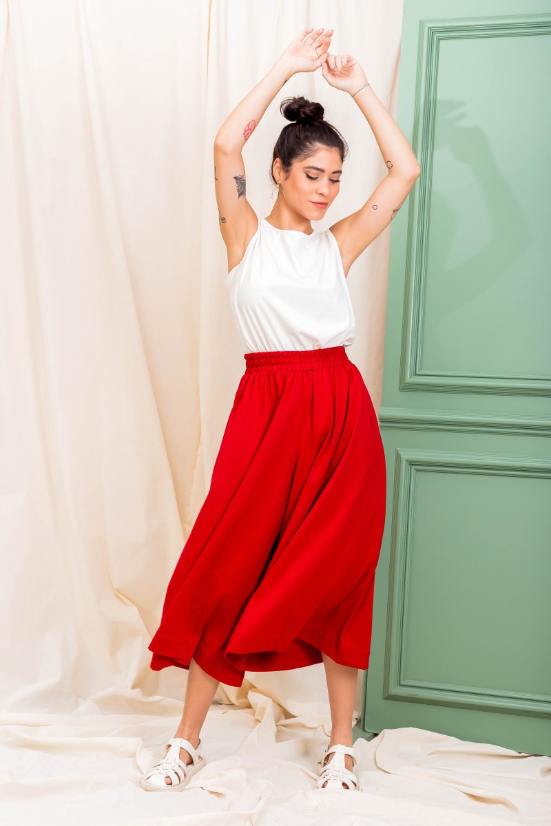 Calça Saia de Malha - Capuccino - Uhnika