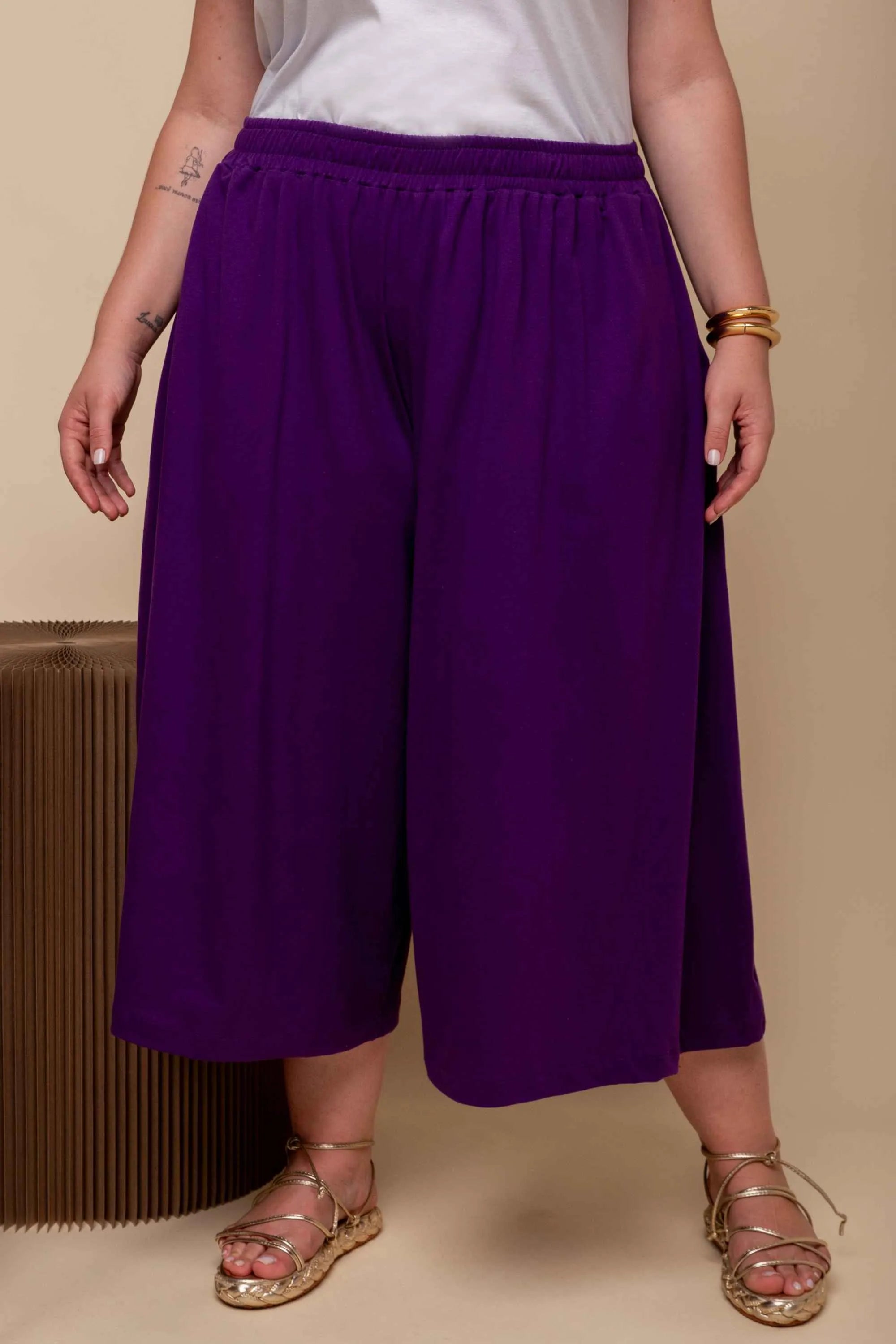 Calça Saia de Malha - Roxo - Uhnika
