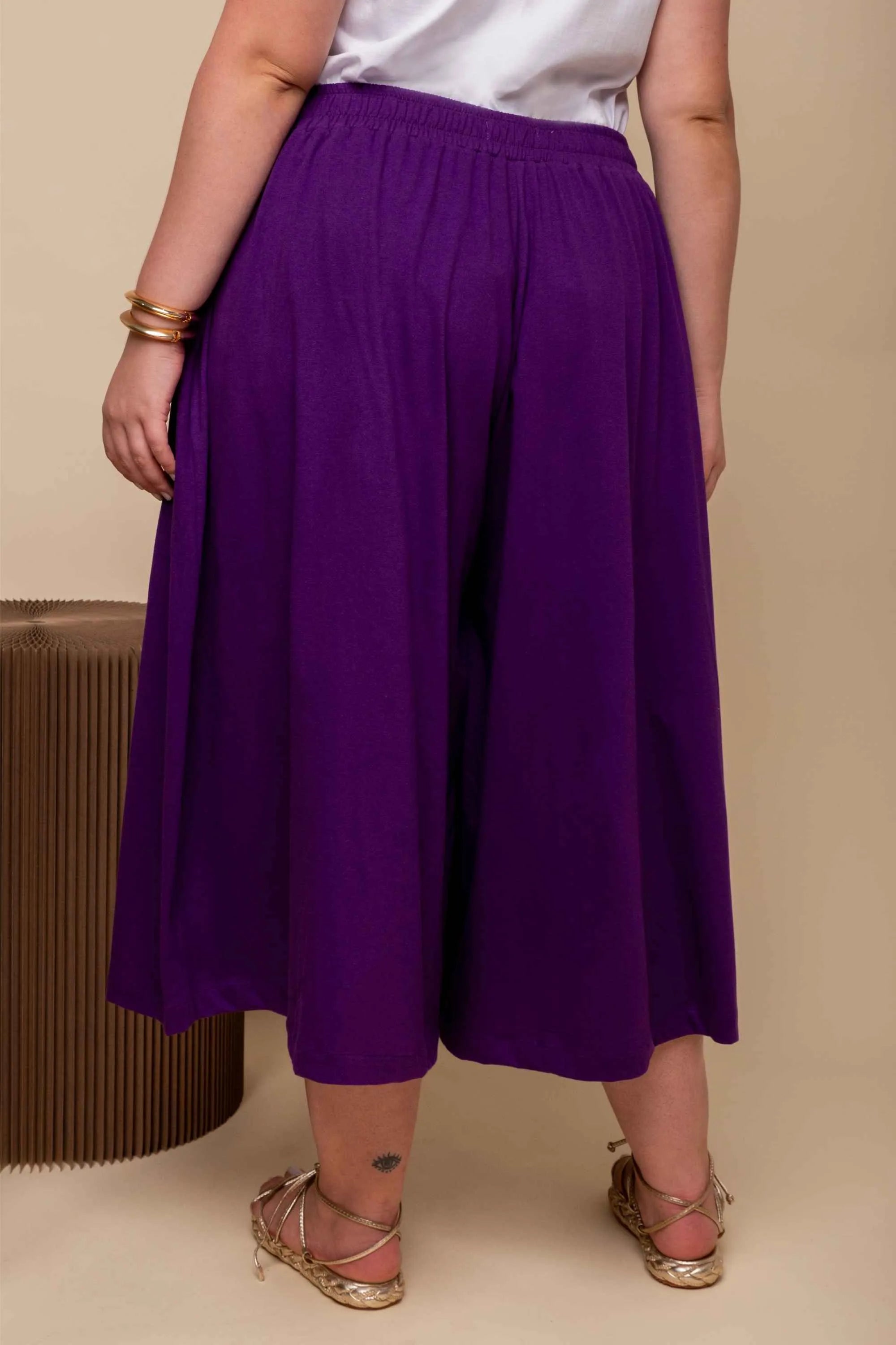 Calça Saia de Malha - Roxo - Uhnika