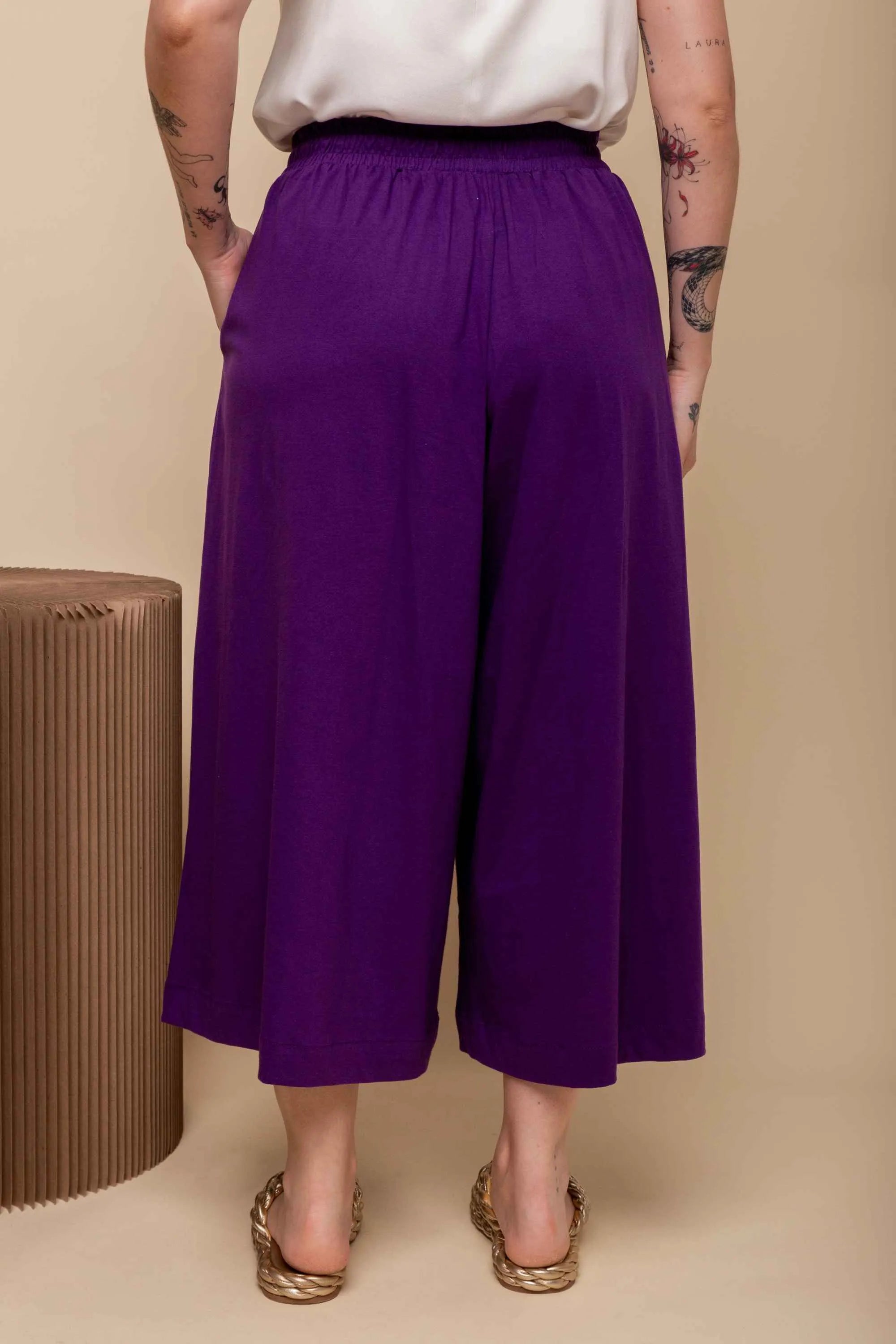 Calça Saia de Malha - Roxo - Uhnika