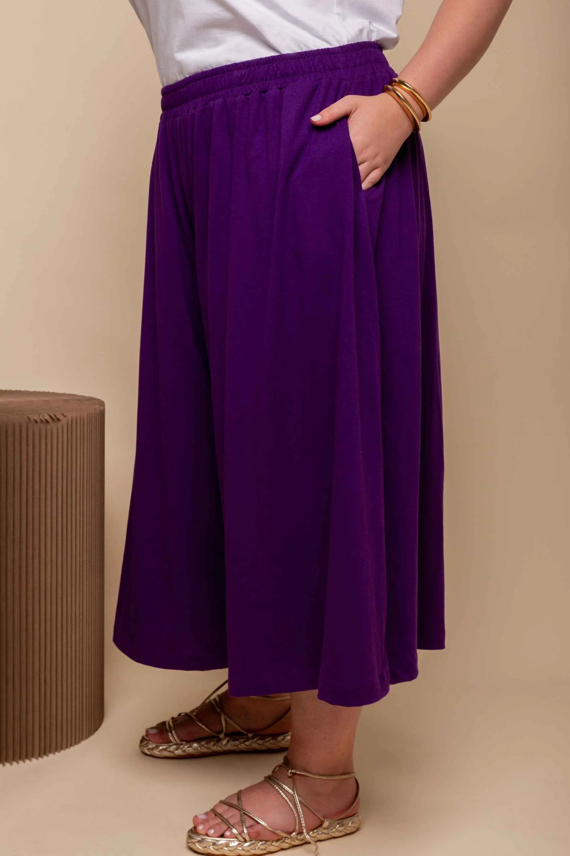 Calça Saia de Malha - Roxo - Uhnika