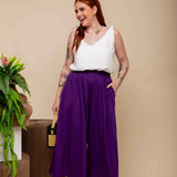 Calça Saia de Malha - Roxo - Uhnika