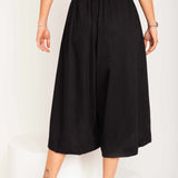 Calça Saia de Malha Barra Assimétrica - Preto - Uhnika