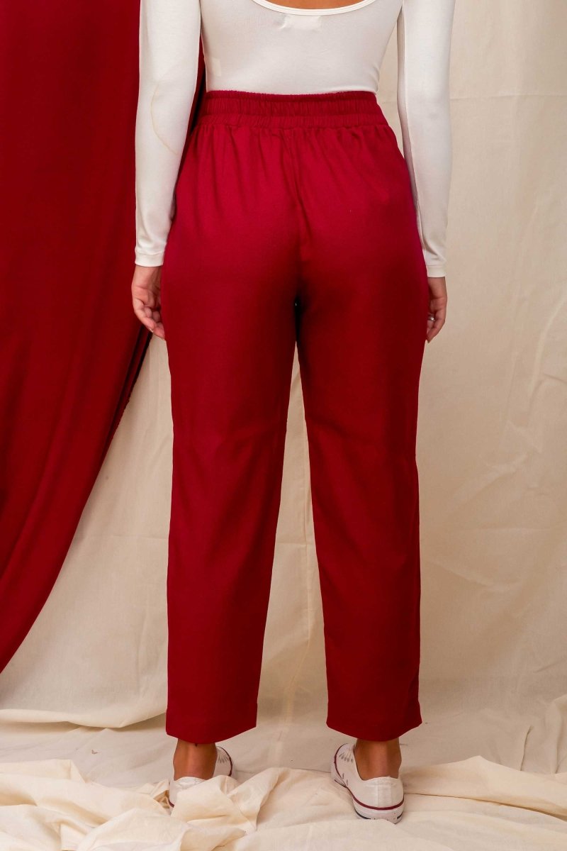 Calça Skinny de Linho - Azul Marinho - Uhnika