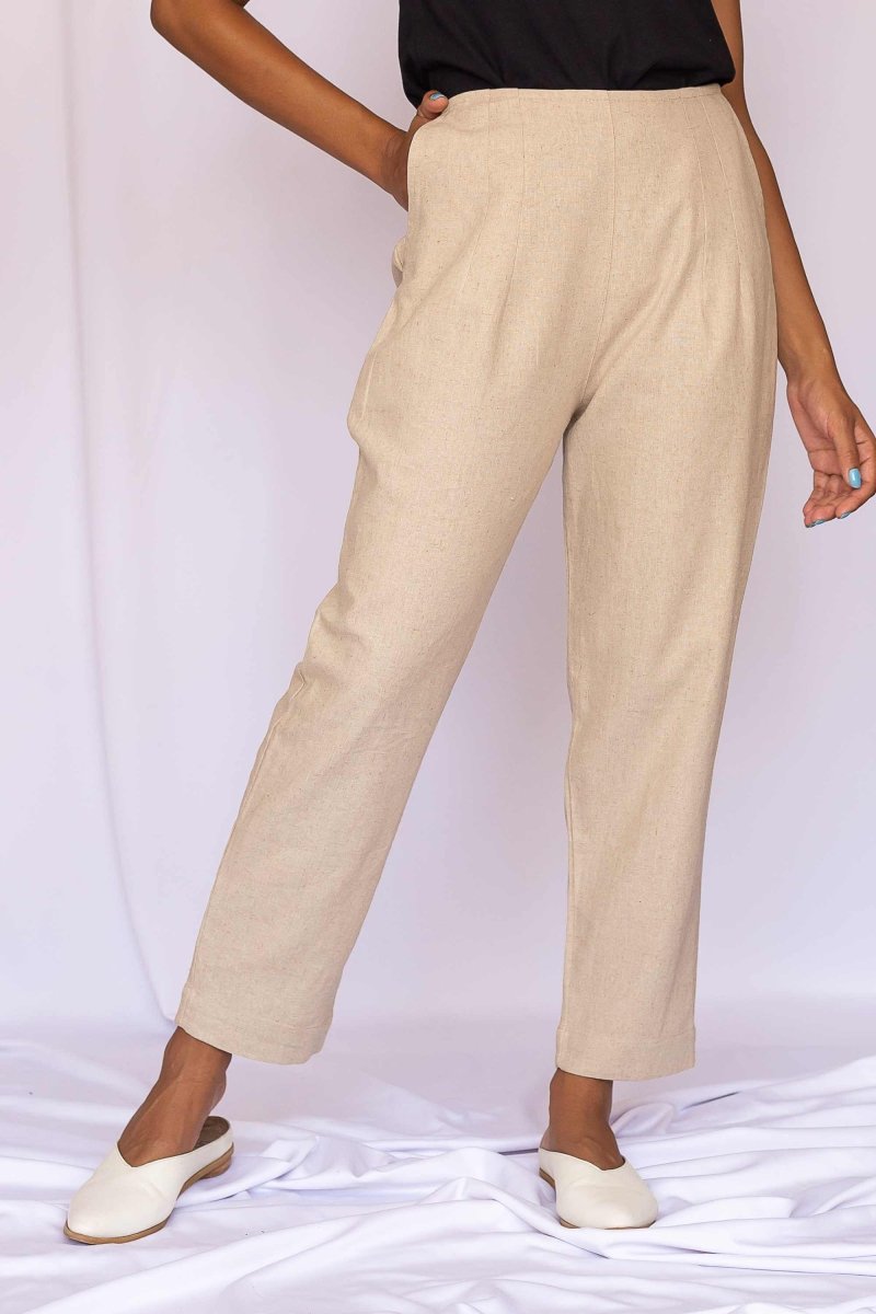 Calça Skinny de Linho - Linho Natural - Uhnika