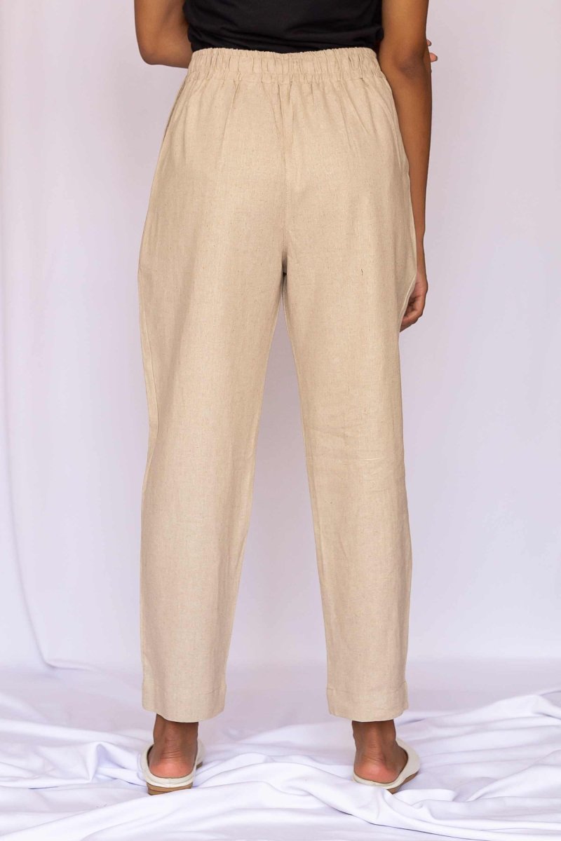 Calça Skinny de Linho - Linho Natural - Uhnika
