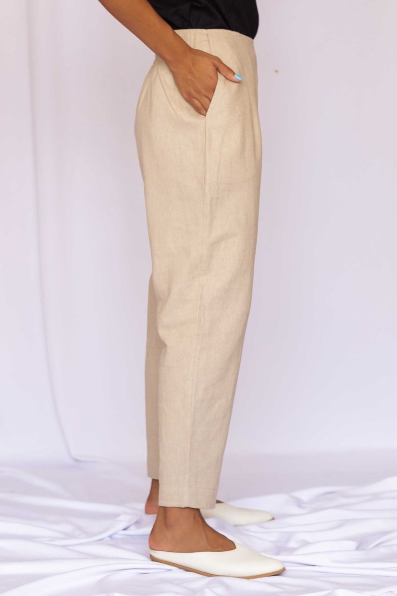 Calça Skinny de Linho - Linho Natural - Uhnika