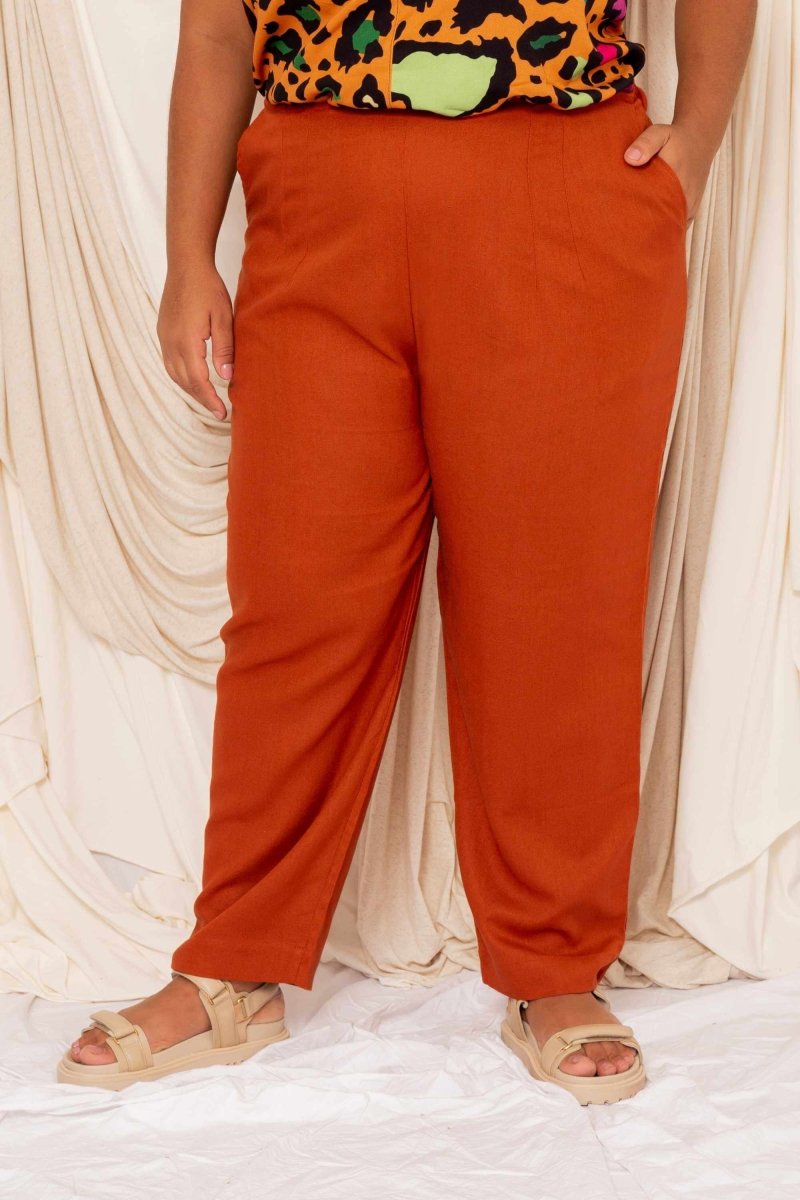 Calça Skinny de Linho - Linho Natural - Uhnika