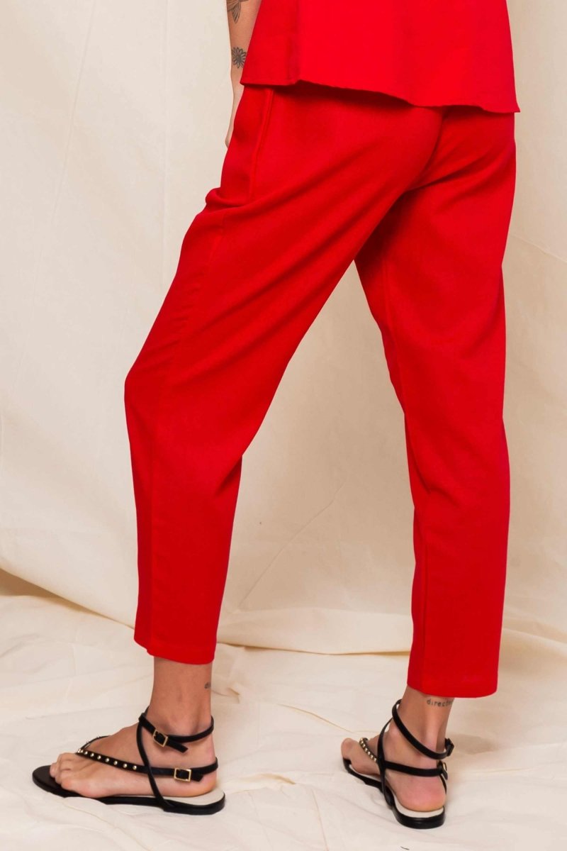 Calça Skinny de Linho - Verde - Uhnika
