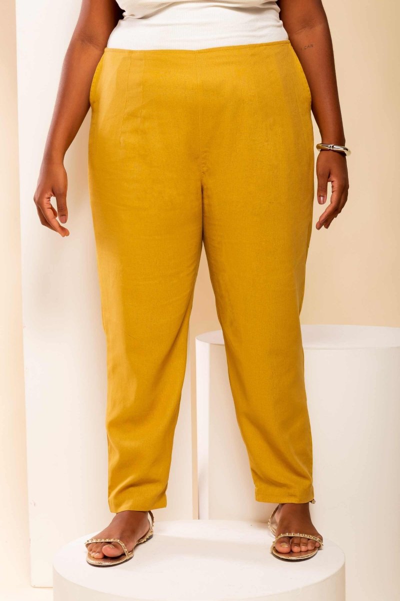 Calça Skinny de Linho - Linho Natural - Uhnika